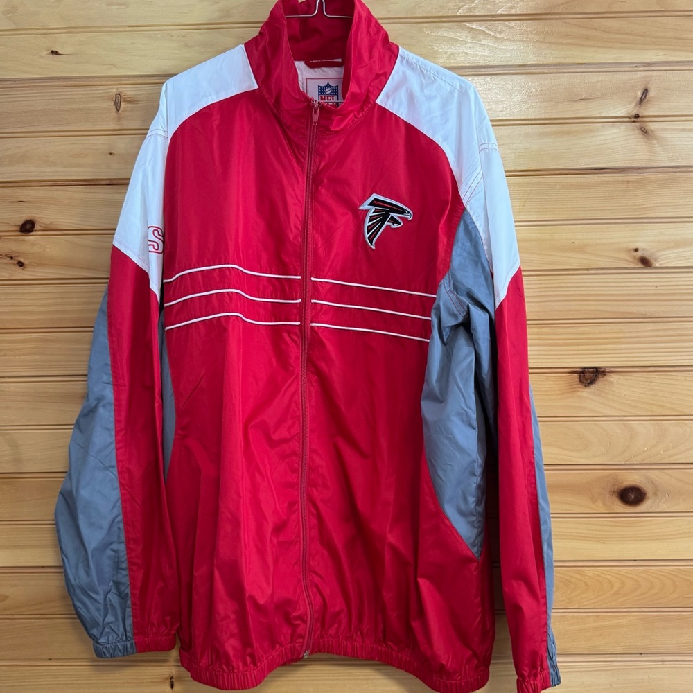 NFL Vintage Falcons Full Zip Jacket Red Sports Illustrated Windbreaker XL